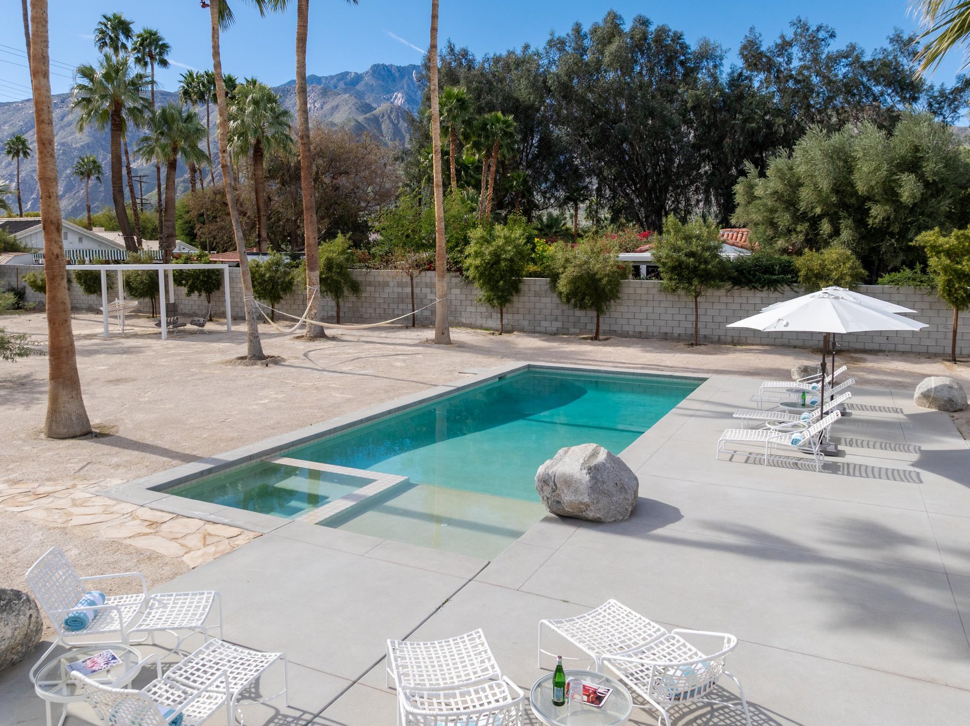 Comfortable loungers and stunning mountain vistas