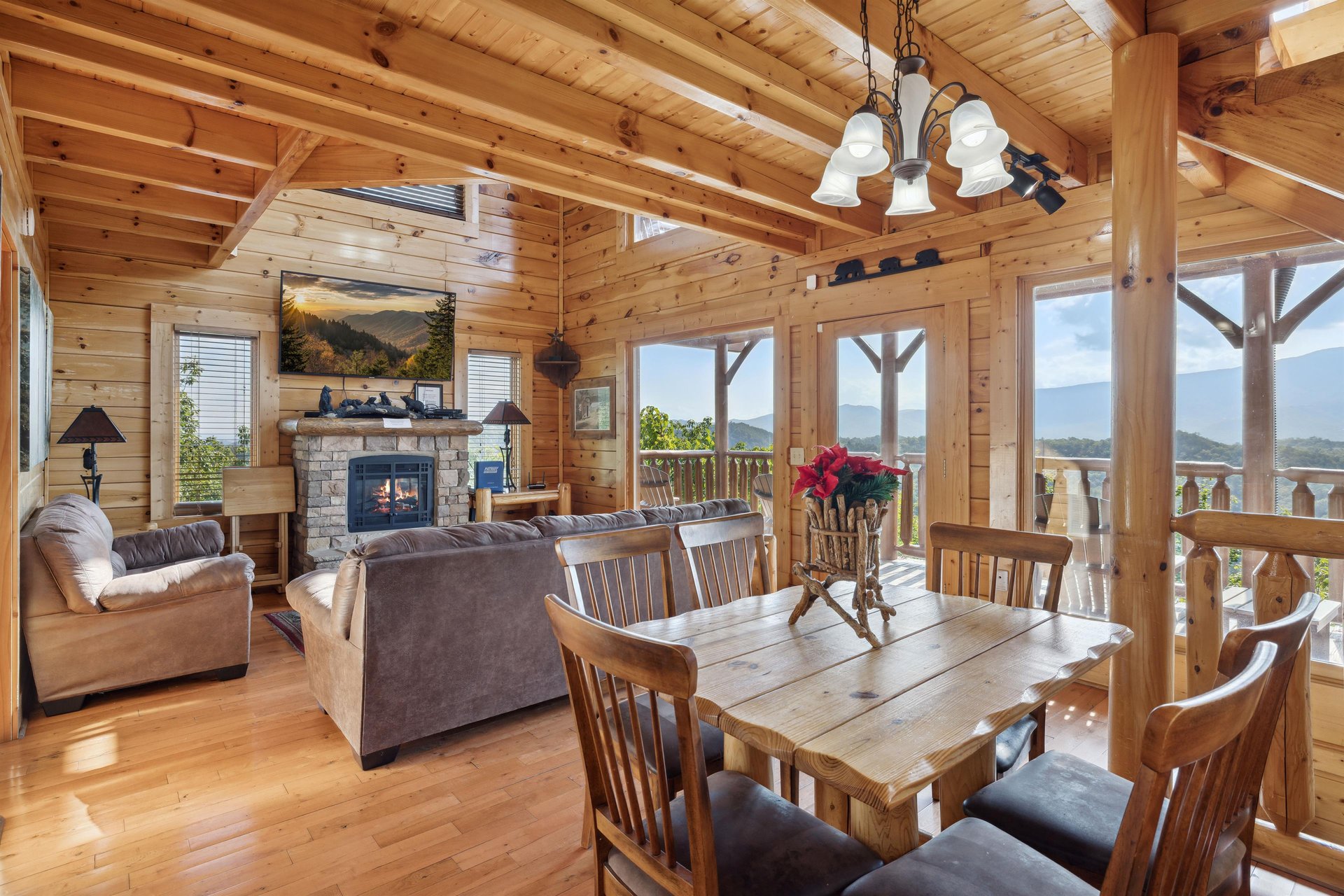 open concept layout of living room and dining
