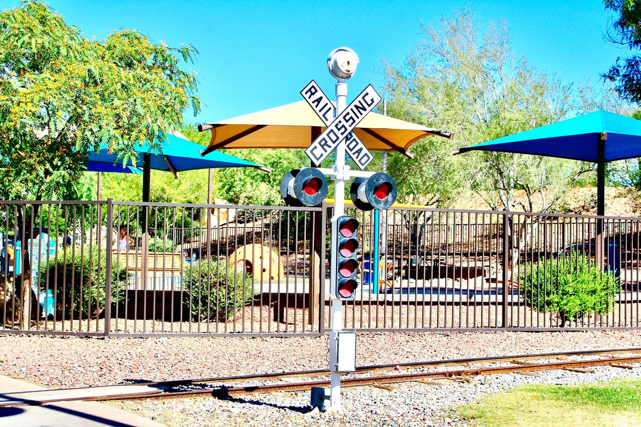 A Kids Train travels throughout the park