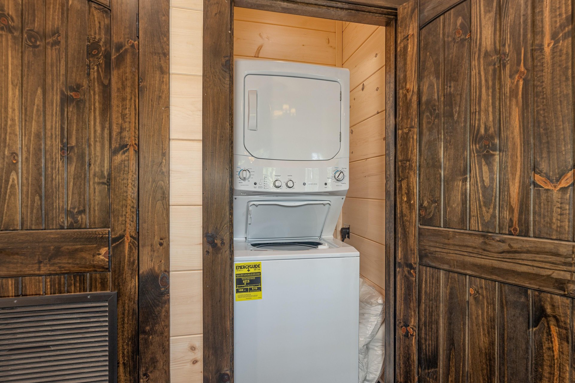 Stacked washer and dryer