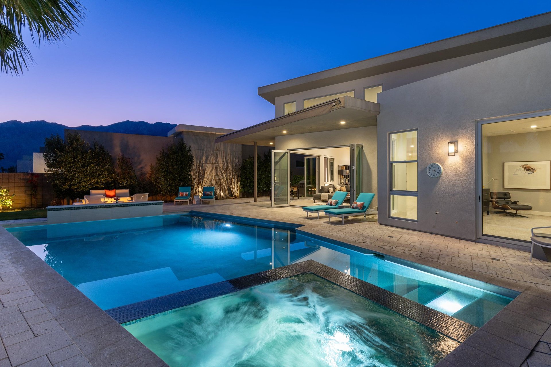 Take a dip in the spa and watch the sunset