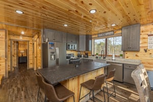 Breakfast bar for three at Everlys Splash, a 4 bedroom cabin rental located in Pigeon Forge