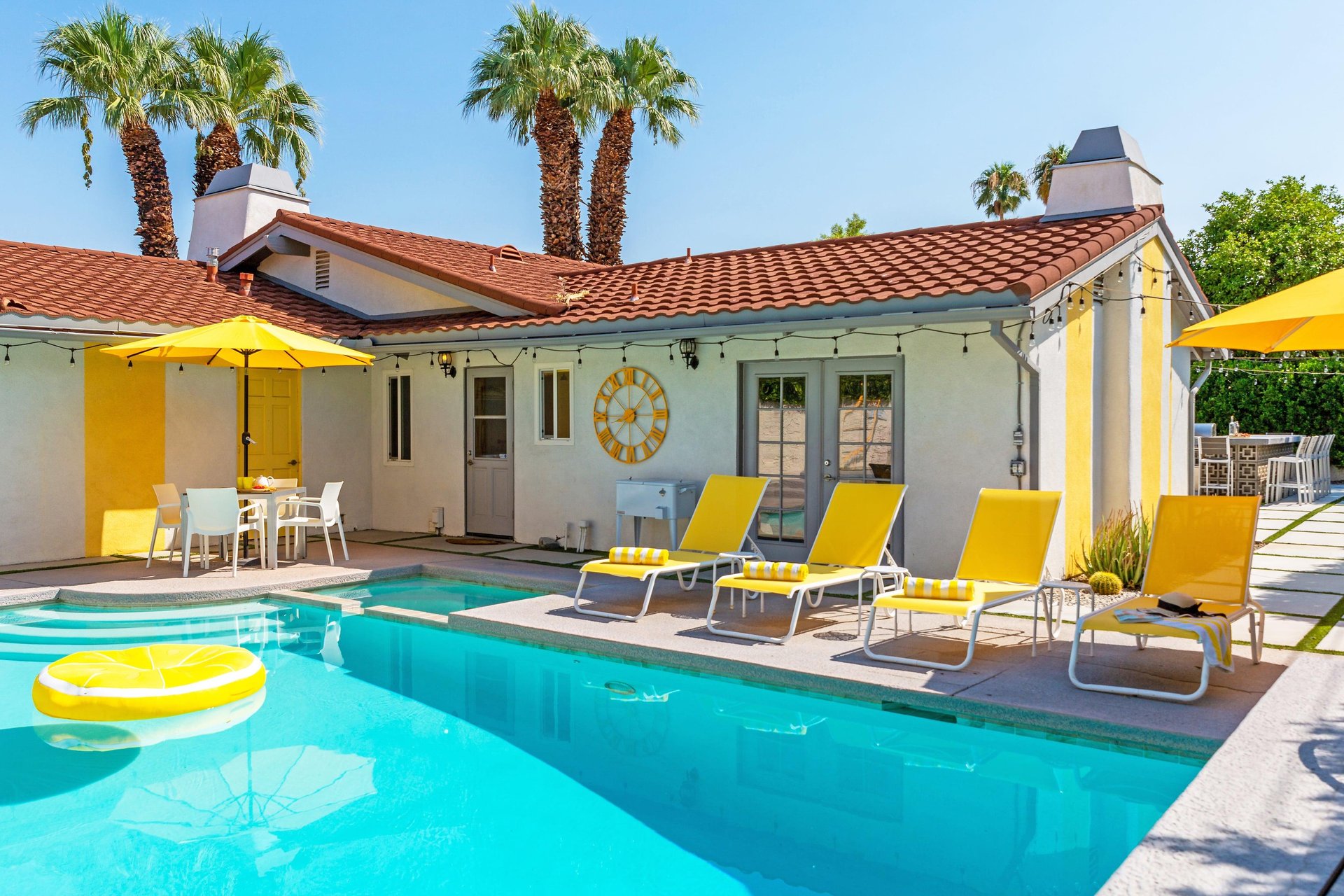 Lounge chairs for relaxing by the pool