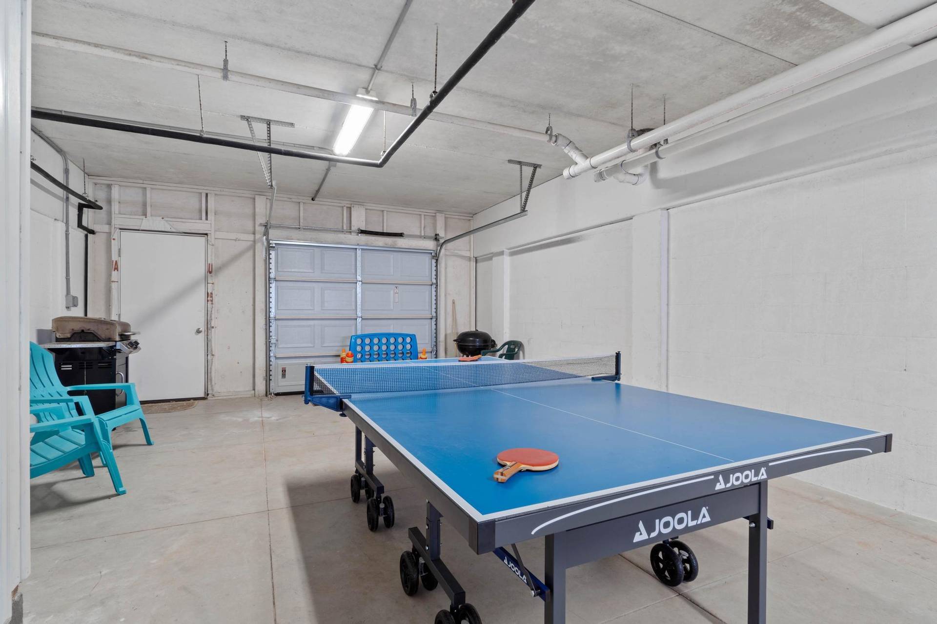 Garage With Ping Pong Table, Grill,  Extra Fridge