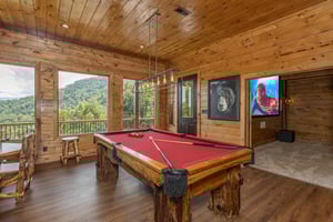 Pool table in the game room