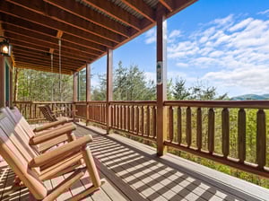 deck rocking chairs and bench swing