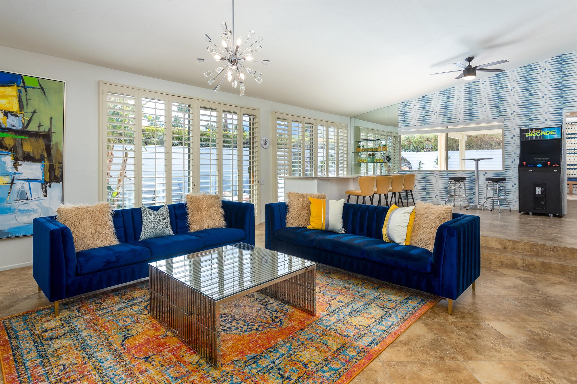 Ample seating in the living area