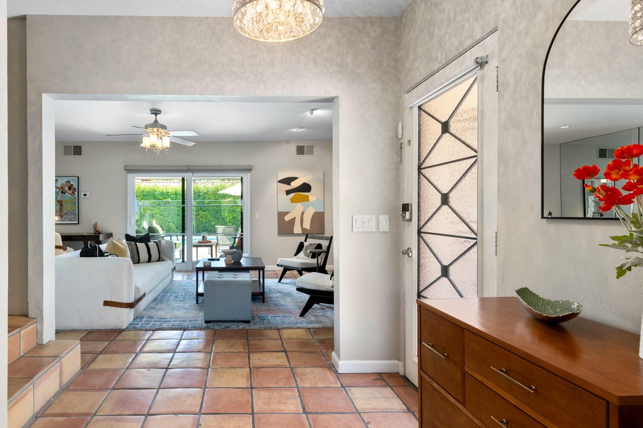 Just off the entryway to the right is the living room.