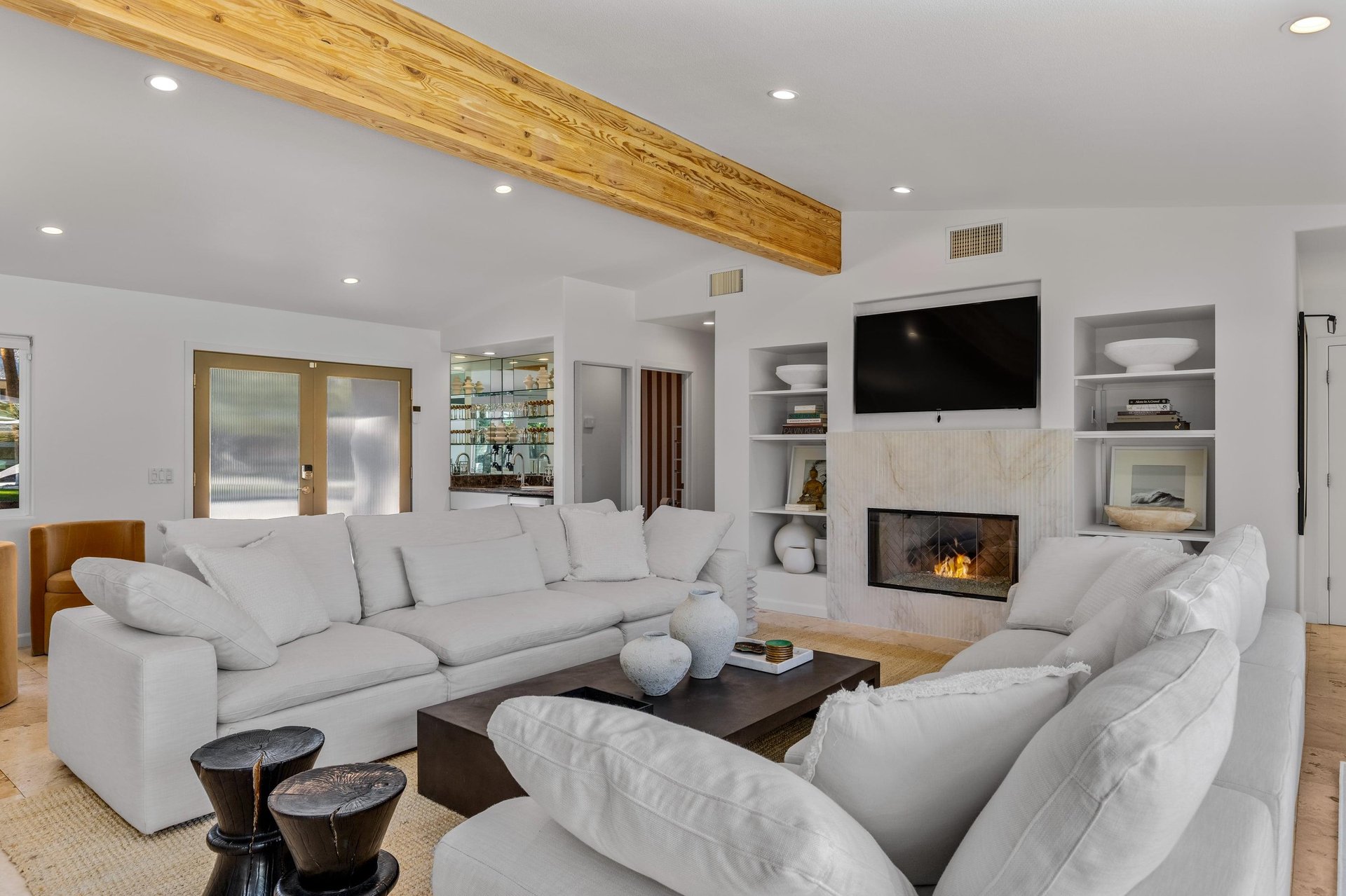 Warm fireplace
