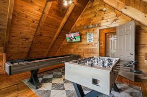 Challenge your travel companions to friendly foosball matches and shuffleboard tournaments in your private game room, all beneath warm woodbeamed ceilings that invite hours of laughter and play.