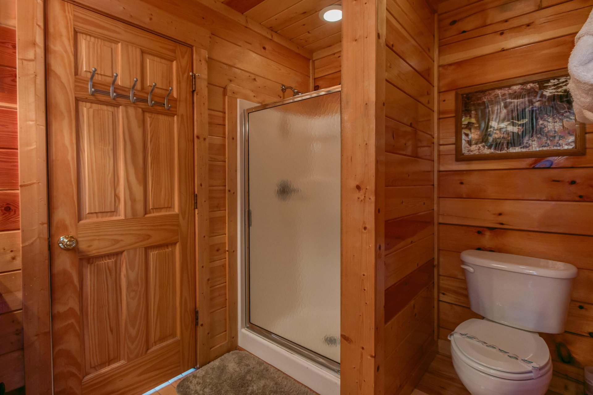 Bathroom with a shower at Country Bears Getaway, a 3bedroom cabin rental located in Gatlinburg