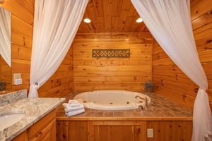 Jacuzzi at Eagles Sunrise, a 2 bedroom cabin rental located in Pigeon Forge