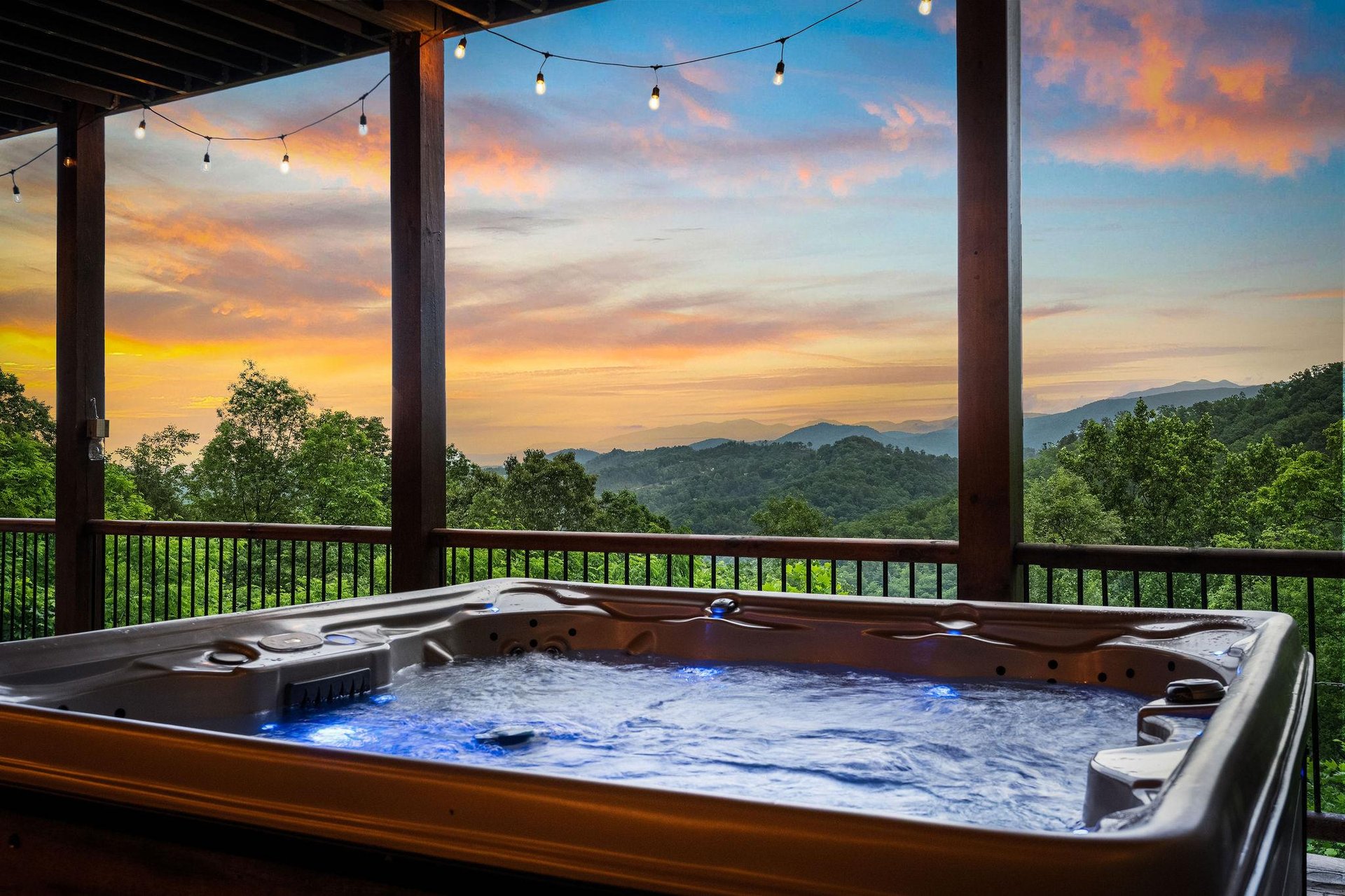 View from hot tub on lower level balcony