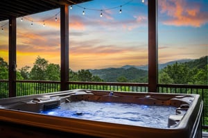 View from hot tub on lower level balcony