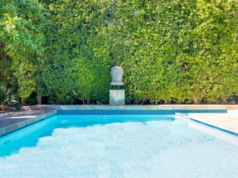 Completely enclosed pool area for comfort and privacy