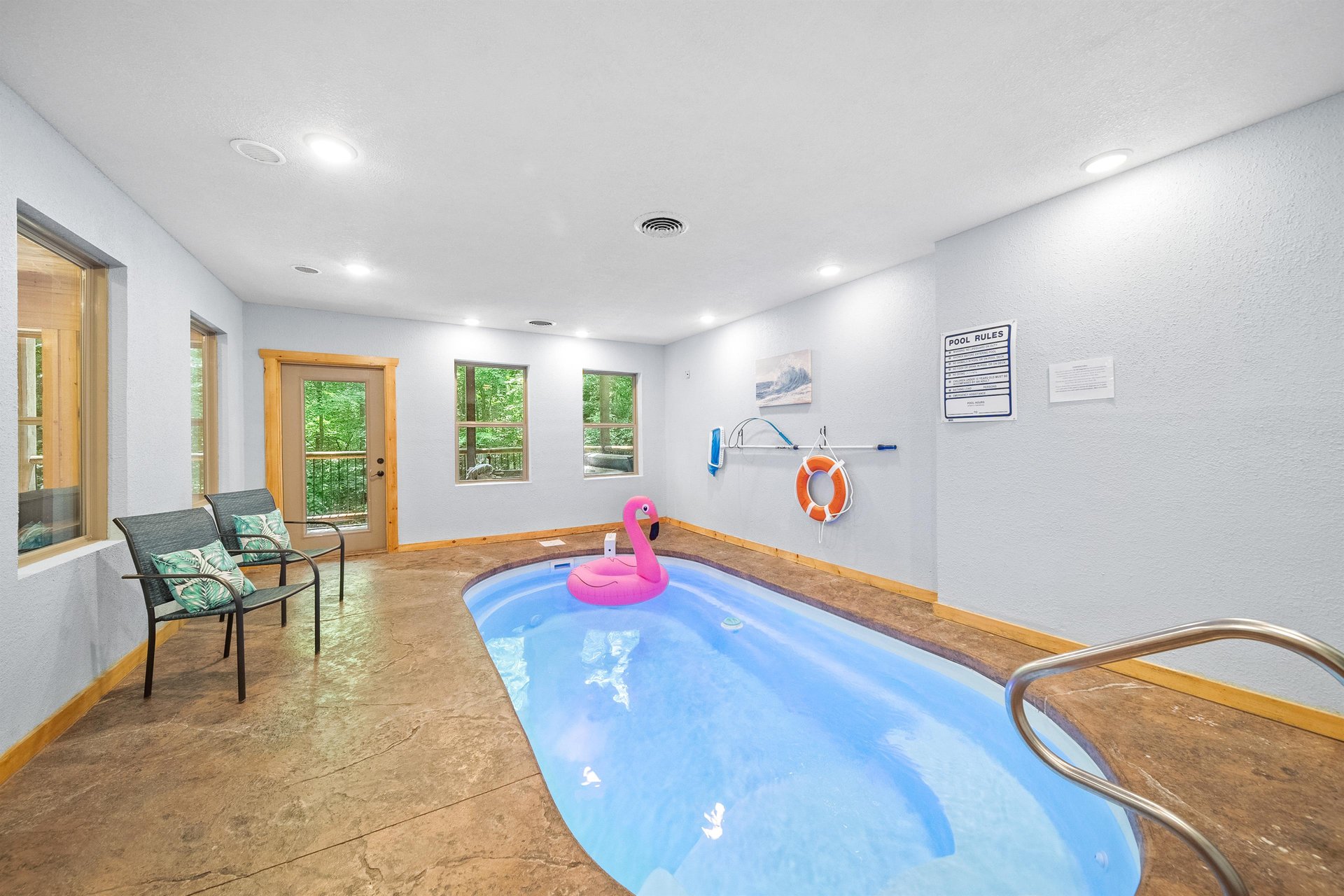 lower level indoor pool room
