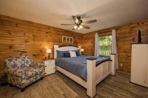 King bed with upright chair