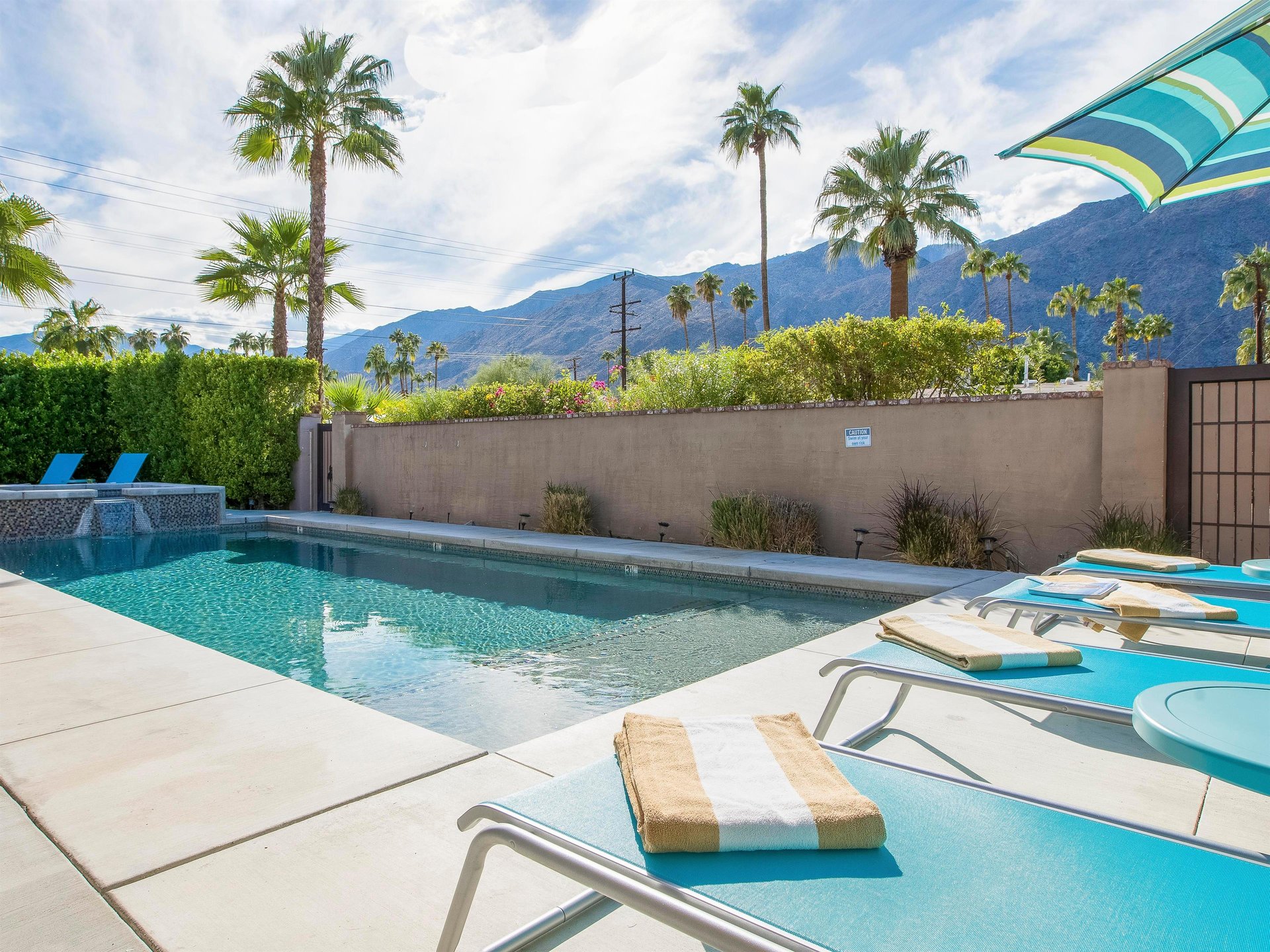 Lounge chairs for relaxing by the pool
