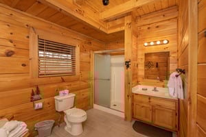 Bathroom with a shower at Livin Simple, a 2 bedroom cabin rental located in Pigeon Forge