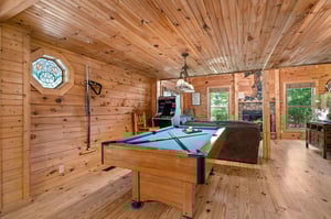 open concept game room and living room