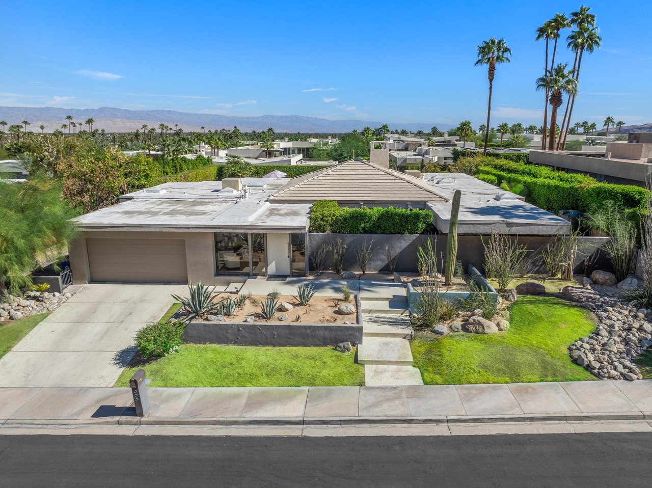 Aerial views of front yard