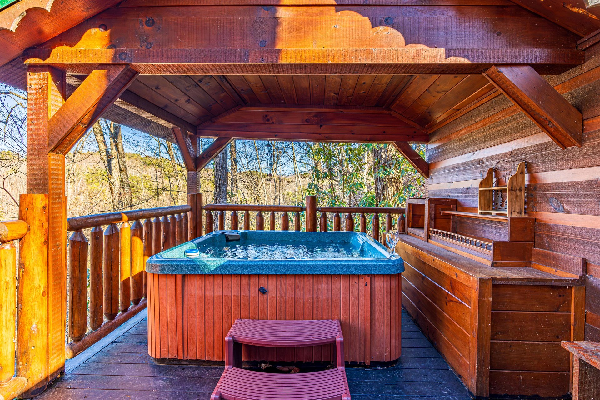 Hot tub at Hidden Pleasure