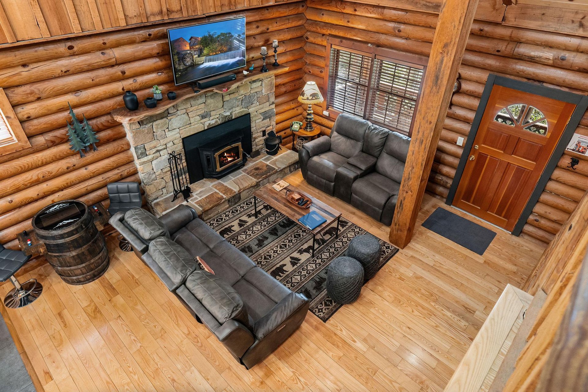 aerial living room view
