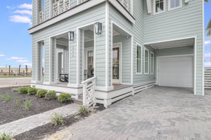 Front Patio and Outdoor Shower Off Driveway