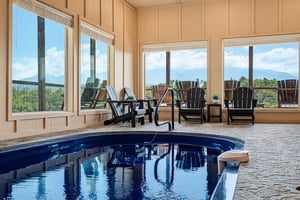 Slip into your private indoor pool and soak up mountain views through floortoceiling windows. Pull up a lounge chair and let the peaceful surroundings melt away your cares.