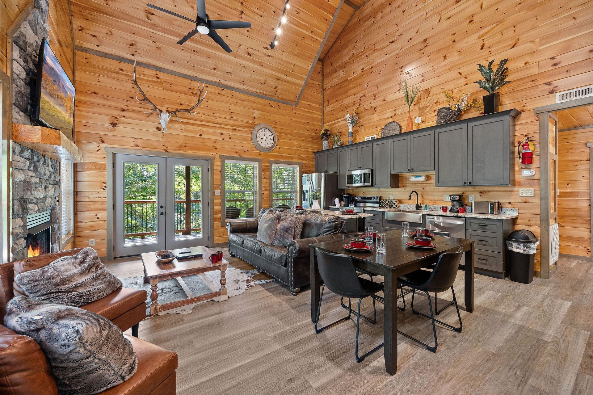 open concept kitchen with dining