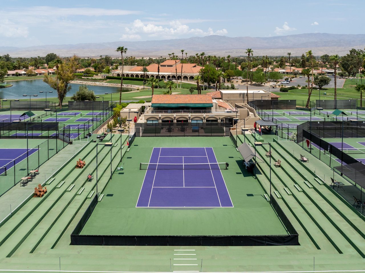 Access to a shared tennis and pickle ball courts.