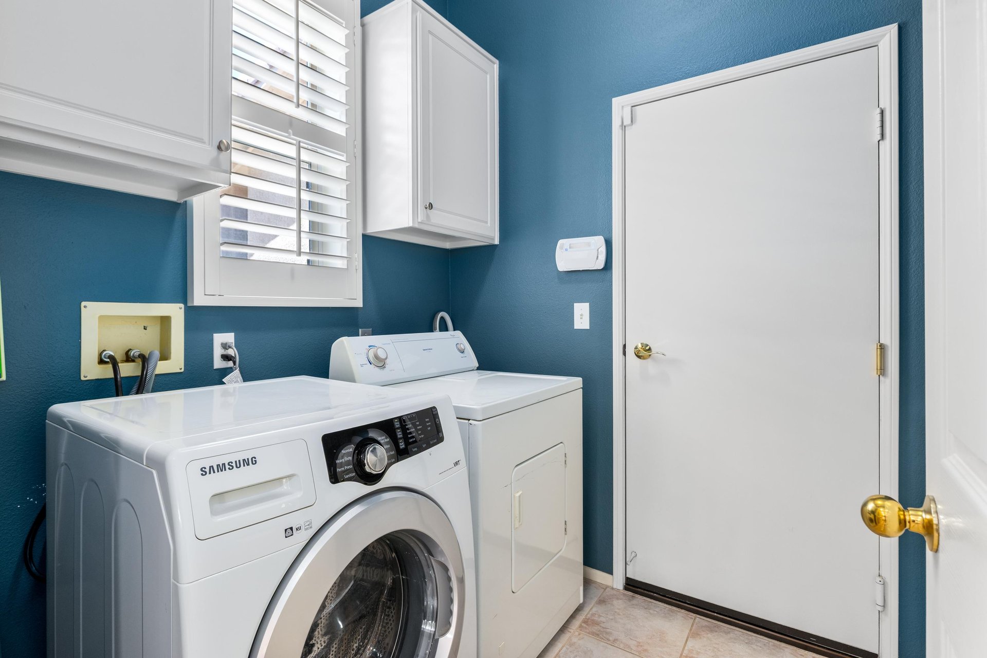 Washer and dryer for guest use.