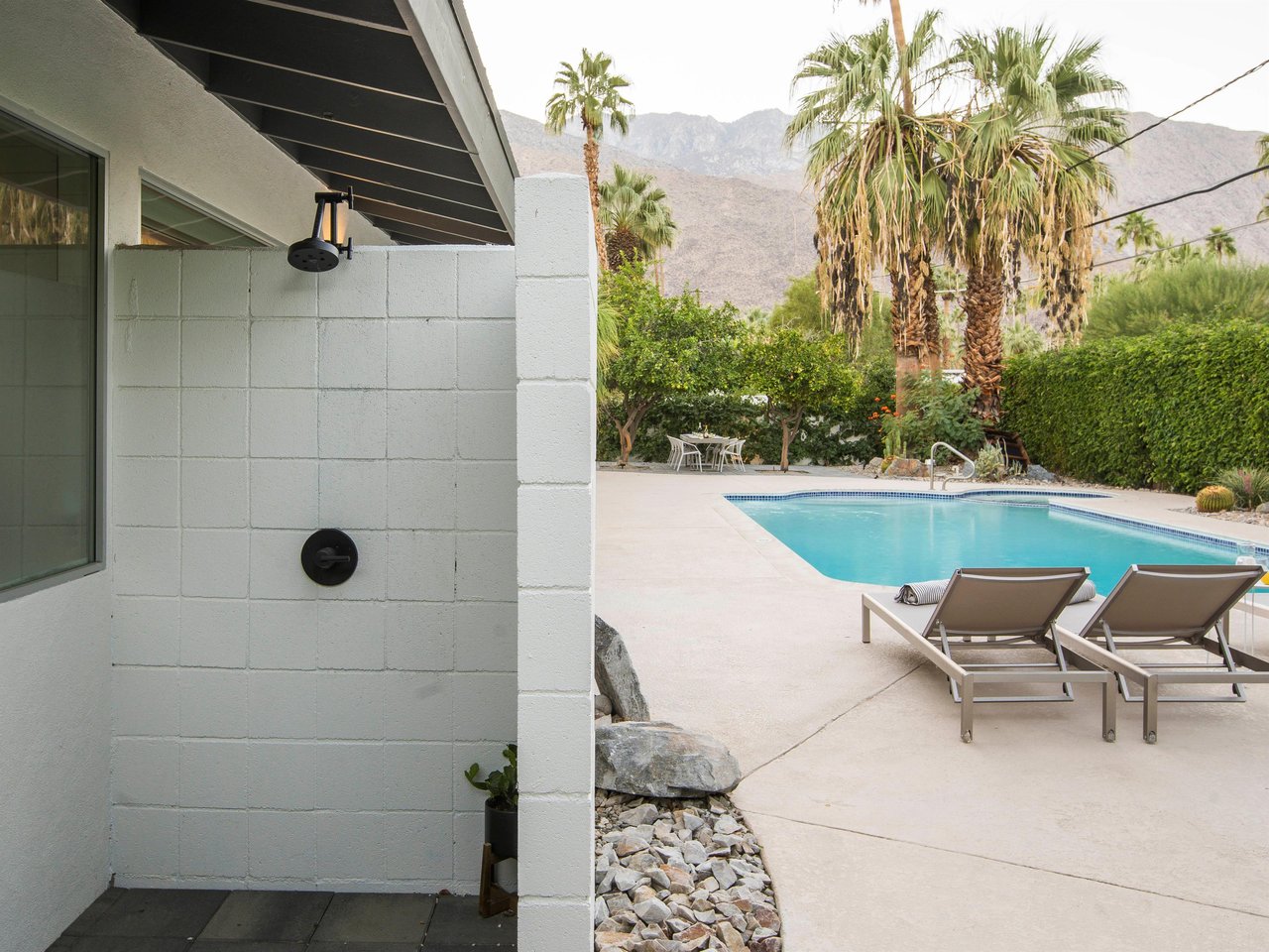 Wash off at the outdoor shower
