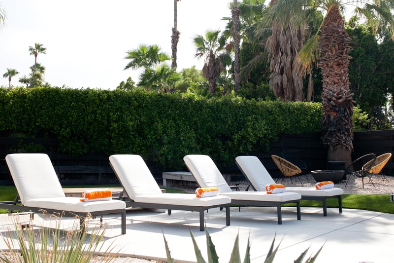 Plenty of poolside chaise lounges
