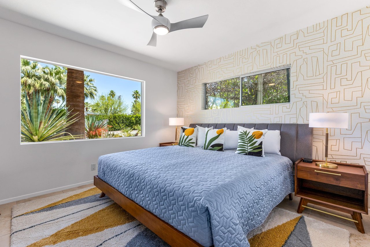 Guest bedroom with lots of natural light