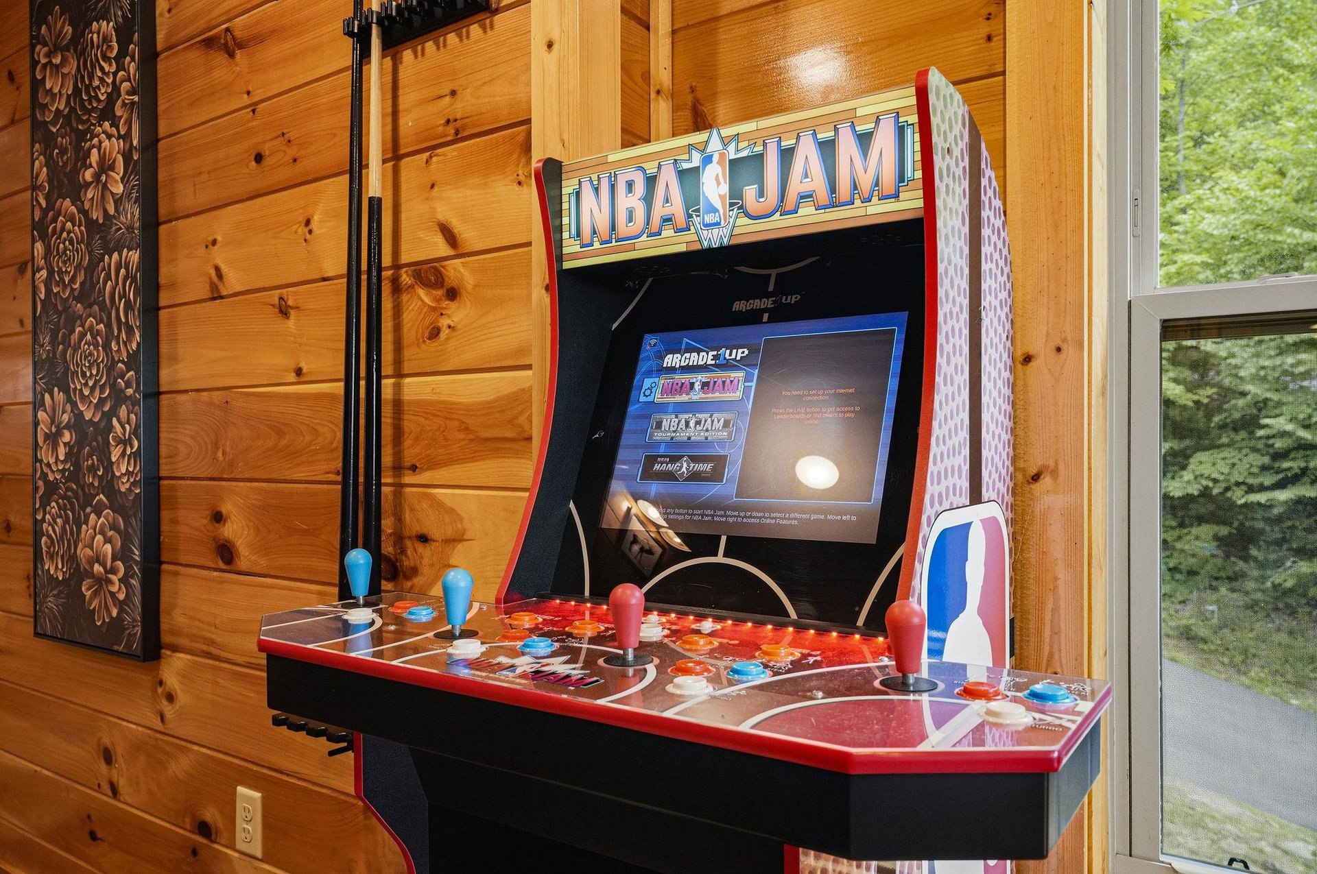 Challenge your friends to classic arcade basketball right in your rental. This fullsize NBA Jam machine brings nostalgic fun to your mountain getaway.