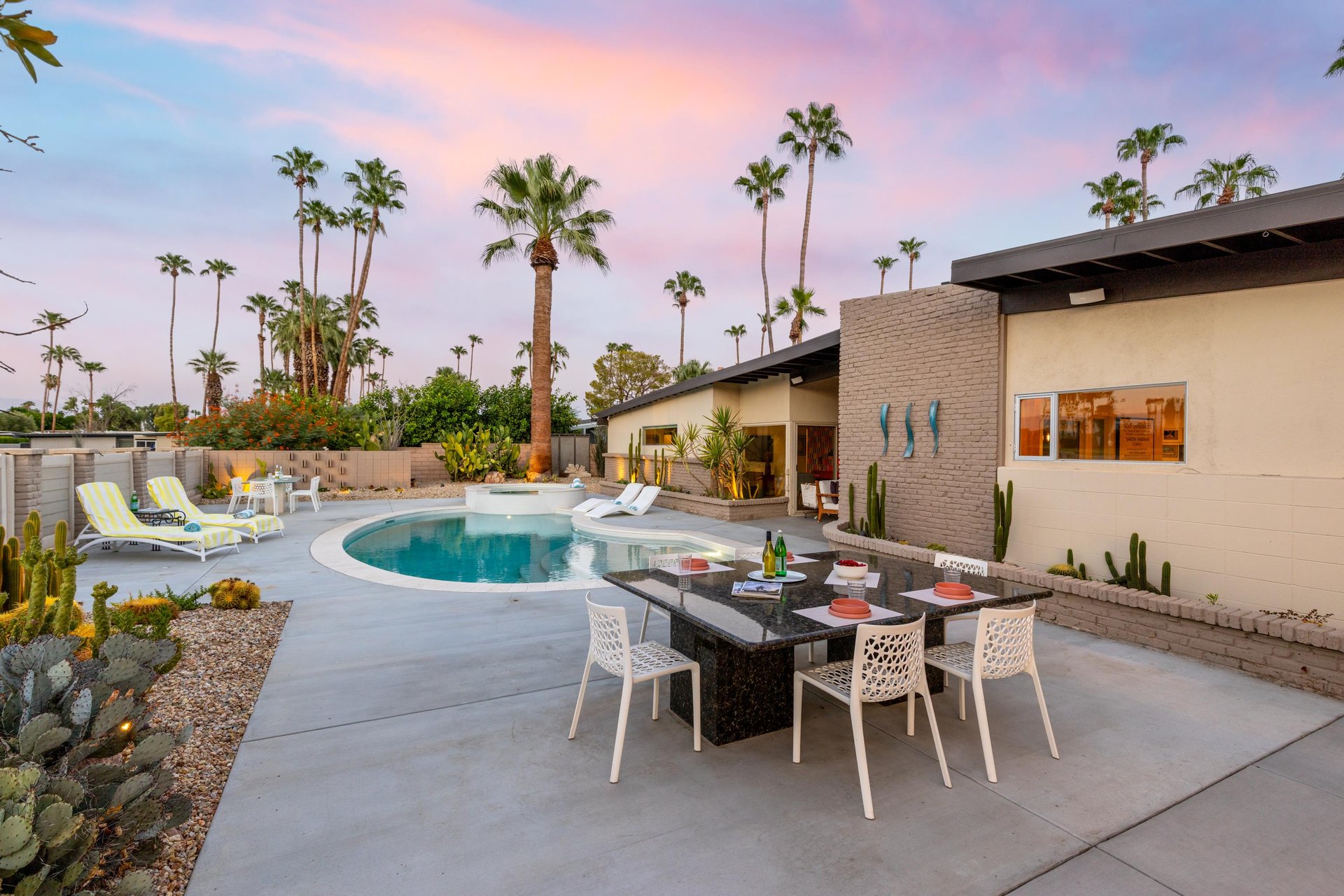 Outdoor dining area.