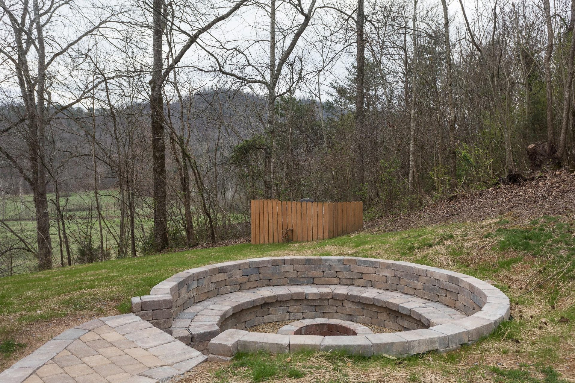 Custom stone work fire pit