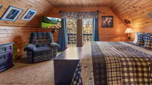 balcony access, TV and recliner