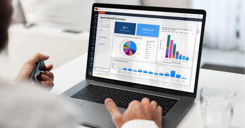 Redlist EAM software dashboard showing maintenance reports