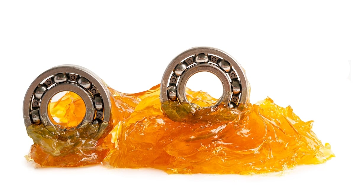 Ball bearing with grease lithium lubricant on machine