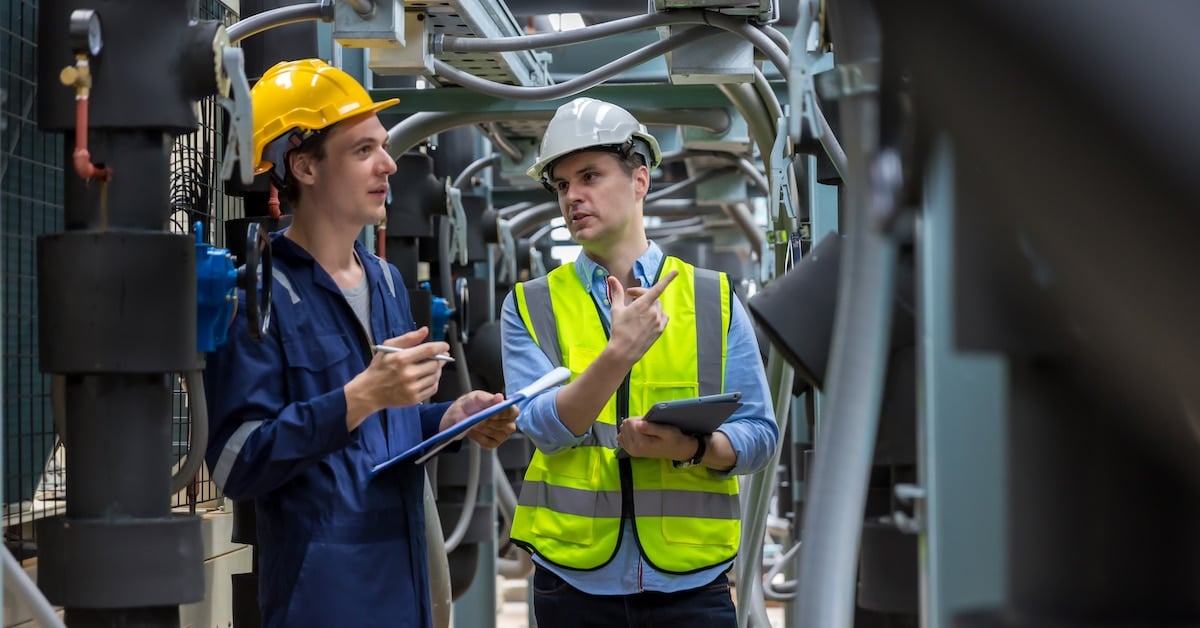 Industrial engineer working on site