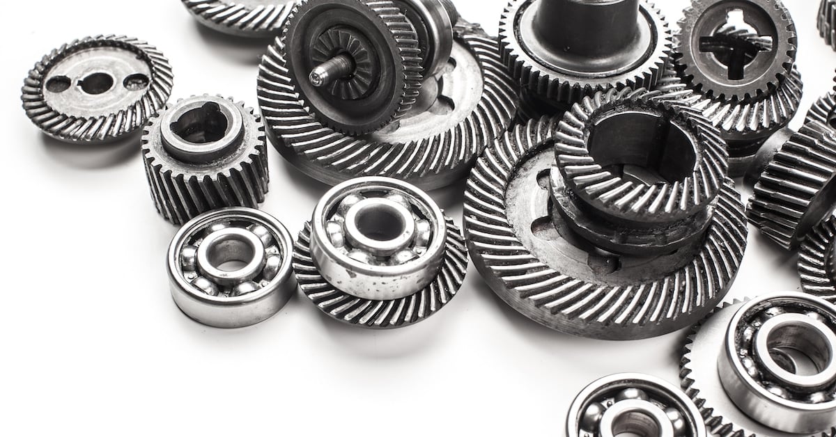 Gear metal wheels isolated on white background