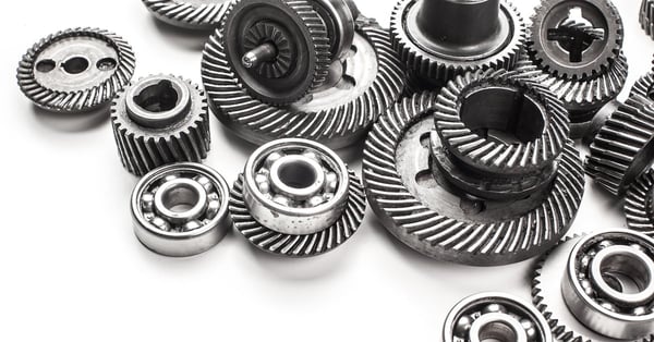 Gear metal wheels isolated on white background