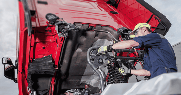 Truck under maintenance