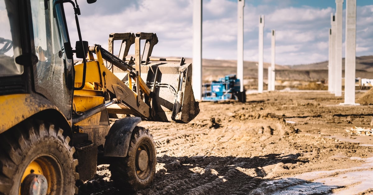 Close up details of massive heavy duty machinery
