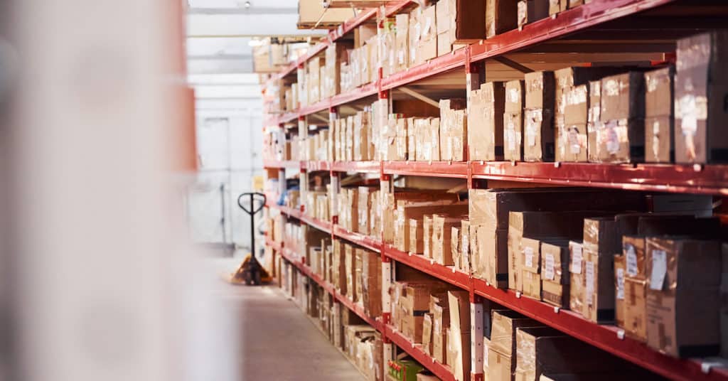 Storage room with pallet truck