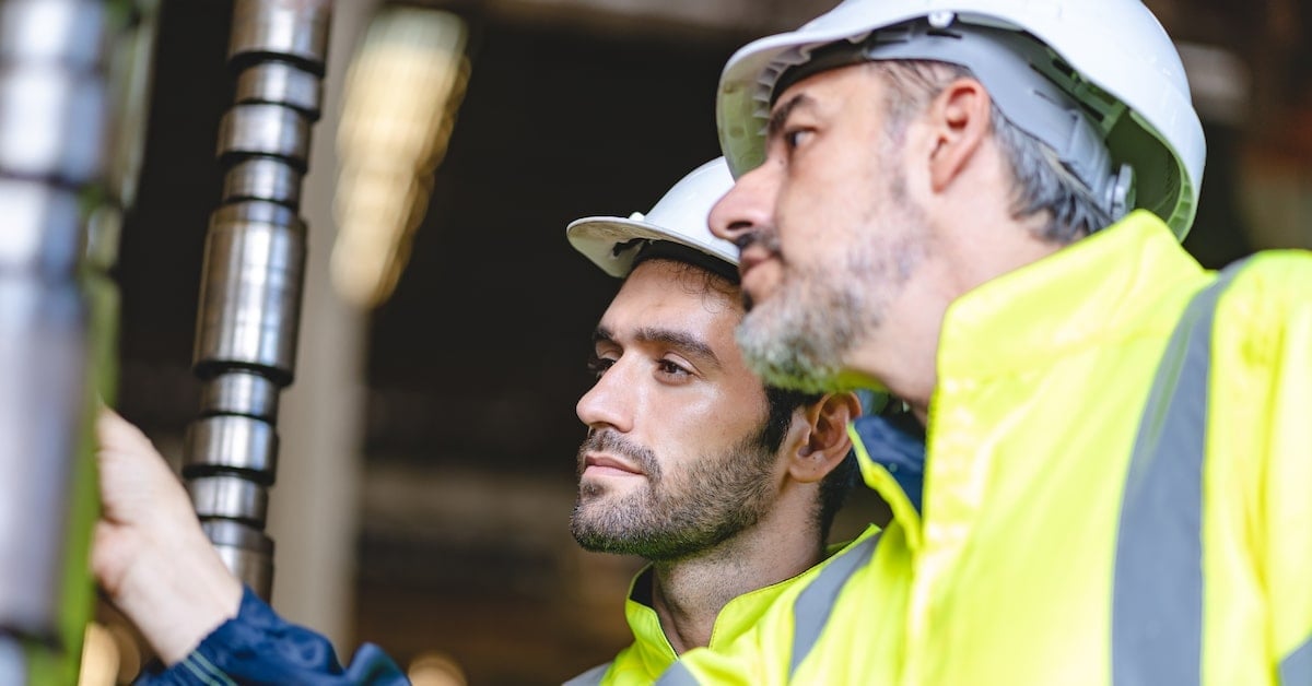 Professional technician engineer with safety hard hat