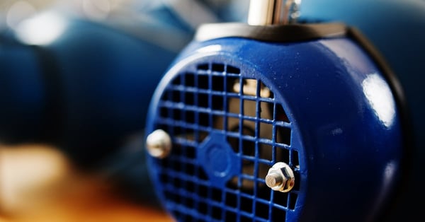 New blue electric motor at work