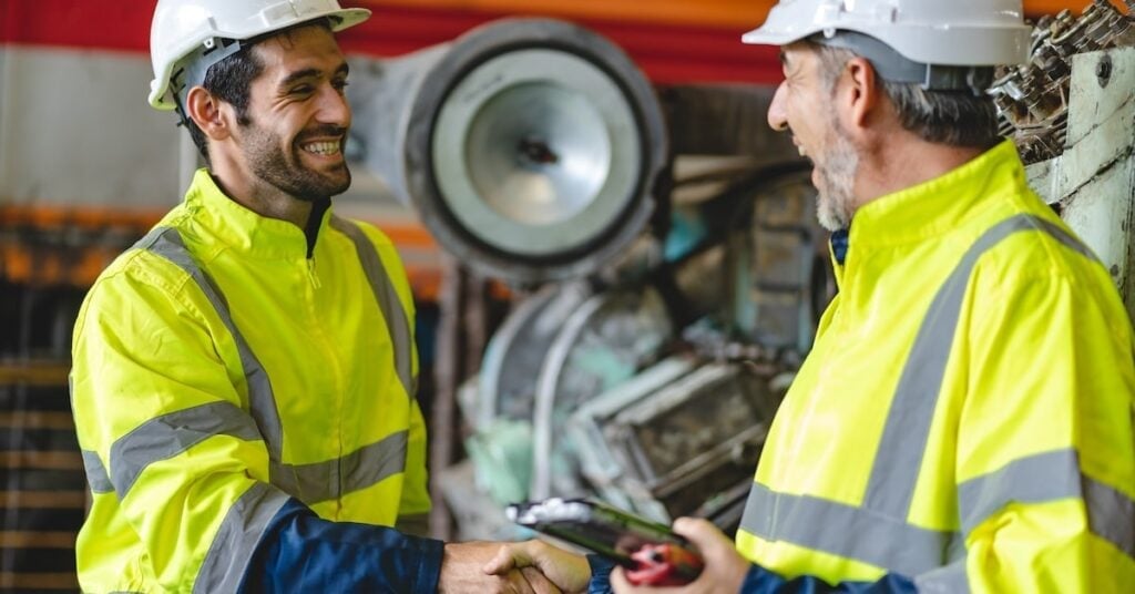 Technician engineer in industrial setting